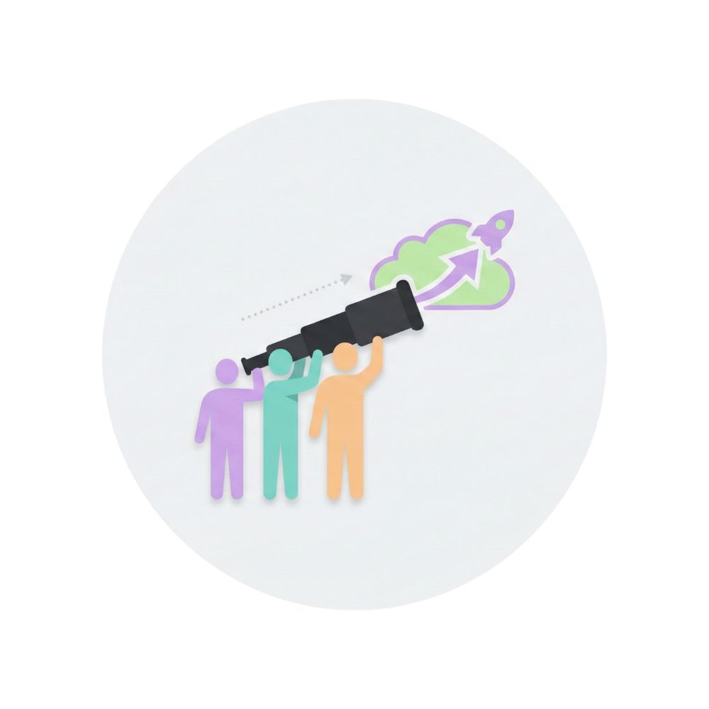 Icon für Teams mit Zukunftsdenken